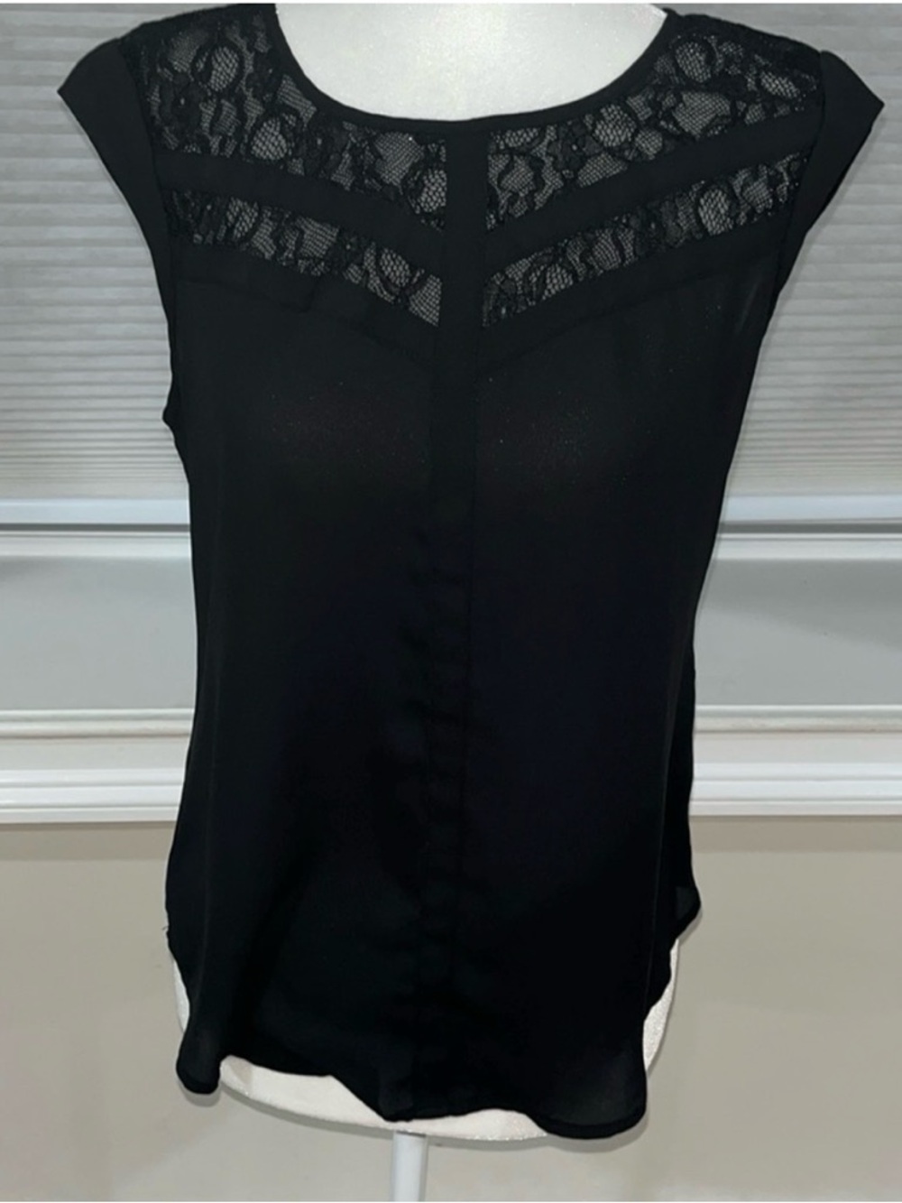 Candie's Black Lace Yoke Cap Sleeve Camisole